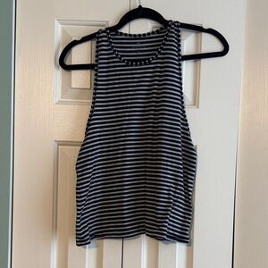 Athleta Black and White Striped Tank Top
